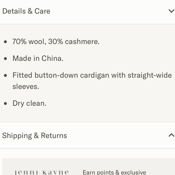 Jenni Kayne Cooper Button Wool Cashmere Knit Cardigan Sweater Taupe Navy Stripe - Picture 11 of 11